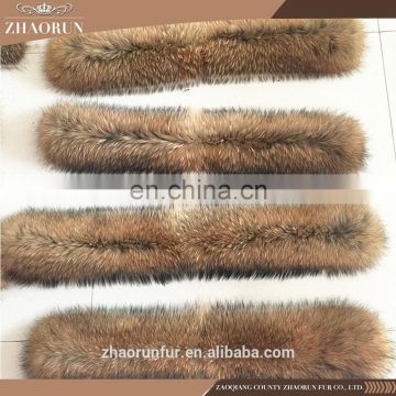 100% real raccoon fur collar wholesale raccoon fur trim piping for garment