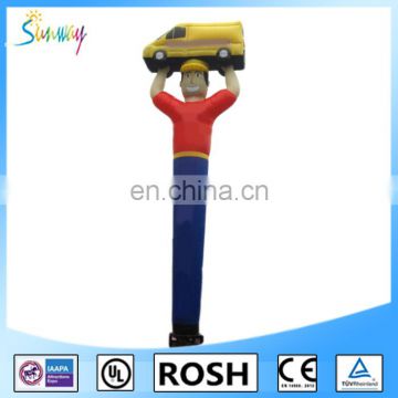 Inflatable strong man holding car for car sale