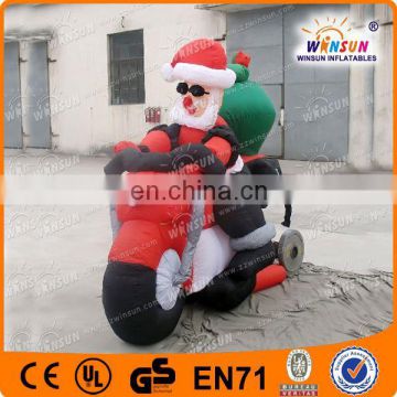 lovely festival inflatable santa with motorbike