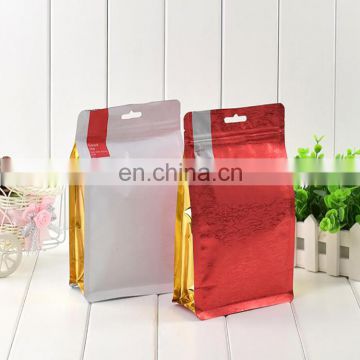 Food packing flat bottom 8 side sealed stand up bag Plastic Red Dates aluminum foil plastic Bag