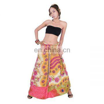 Two layer Reversible Sari Wrap Skirt manufacturers exporters jaipur