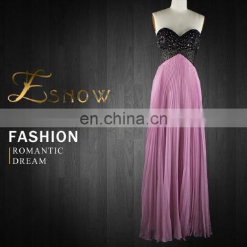 2016 Chaozhou Wholesale Sweetheart Beaded Empire Waist Evening Dress for Ladies