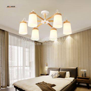 LED Chandelier Living Room Restaurant the Bedroom Wood Minimalist Modern Wind Industry With Creative Japanese-style photo-2