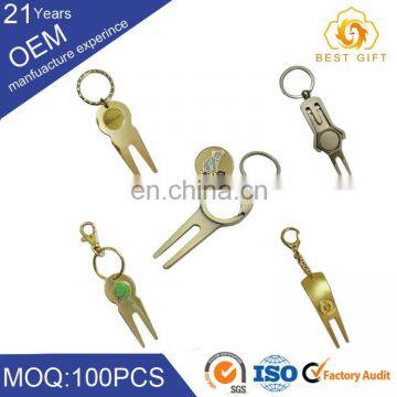 Convenient Zinc Alloy Golf Blank Divot Repair Pivot Tool&Golf Pitch Fork