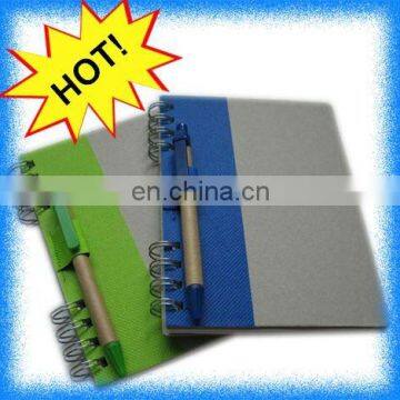 eco recycled spiral notebook with ballpoint ball pen