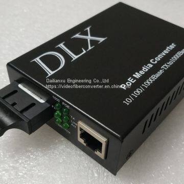 Single port Gigabit POE Fiber Media Converter Gigabit POE Fiber Transmitter and Receiver POE camera to fiber SC 20KM