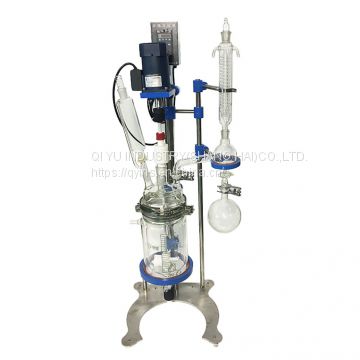 3L Lab vacuum pharmaceutical jacketed glass chemical reactor