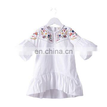 Spanish Baby Embroidery Dress White Cotton Boho Dress