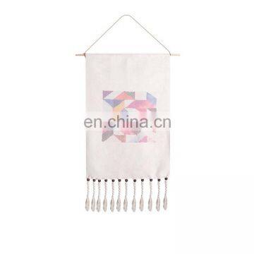 2019 New Design Wooden Beads Decorative Custom Printed Art Wall Tapestry With Tassels photo-4