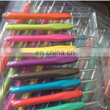Sweater Needle Crochet Tool New Rainbow Soft Handle Plastic Alumina Crochet Hooks Set of 8PCS photo-4