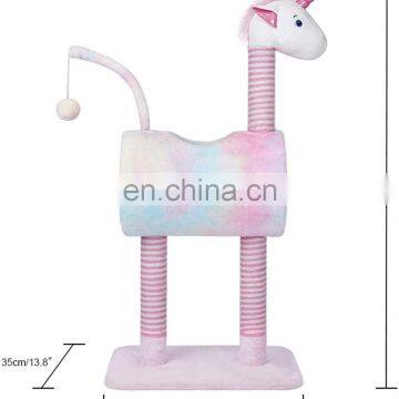 Unicorn Cat Tree Condo Furniture Plush Scratching Posts Pet Play House Cat Tree