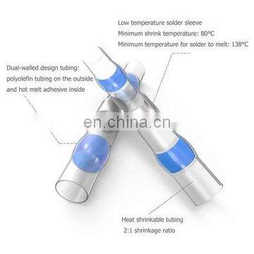 Hampool Multiple Types Electrical Insulated Solder Sleeve Wire Splices Heat Shrink Butt Connectors photo-5