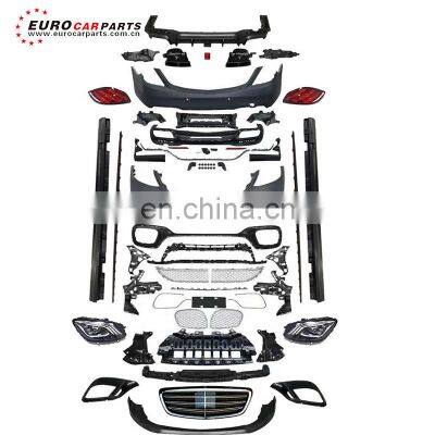 sclass w222 s65 b700 ko style body kit fit for 2014-2018y front bumper side skirts headlight and rear light front grille