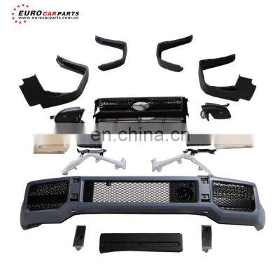 G wagon W463 G63 G65 style body kit for G-CLASS W463 front bumper side mirror headlights cover front grille and over fender