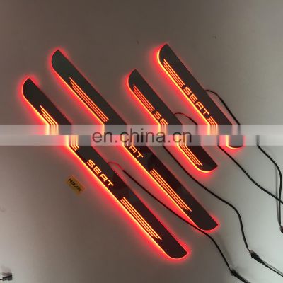 Led Door Sill Plate Strip step light door decoration step for seat leon dynamic sequential style