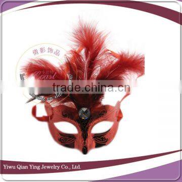Cheap Beauty Party Mask Christmas Theme Party Mask With Feather photo-3