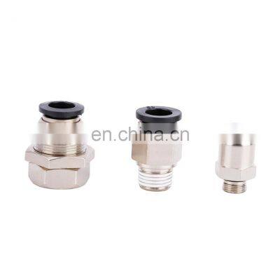 PC6-M5 Quick Connect Pneumatic Straight Hose Joint Connector One Connect Air Brass Black Pneumatic Fitting