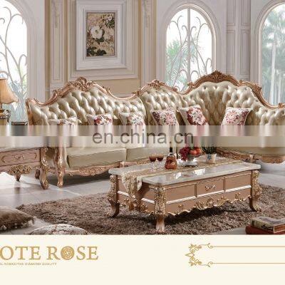 Antique Style Sofas Classic Leather Couch Living Room Sofa Set Furniture photo-5