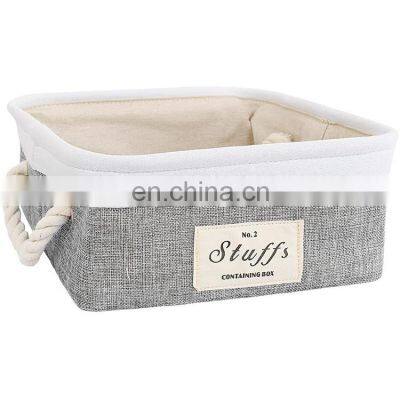 hot sale customized gray square toys folding clothing storage basket small products organizer