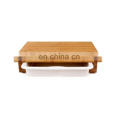 High Quality big bamboo cutting board large chopping board with a tray