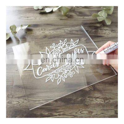 New Design Clear Acrylic DIY Blank Sign Board Table Sign Stand Wedding Invitation Card photo-4
