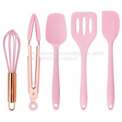 Mini Silicone Utensils Set Mini Kids Kitchen Baking 5 Pcs Cookware Set Spatula Brush Children Baking Tools Set