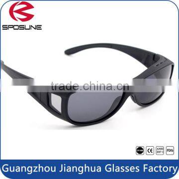 Reliable unbreakable black PC frame uv400 fit over sunglasses 2016 men and women eye wear reduce glare