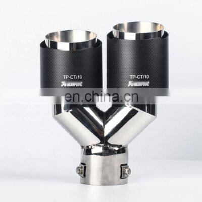 Car Exhaust Carbon Fiber Tail Throat Rear Diffuser With Tips For Audi A3 S3 A4 S4 A5 S5 A6 S6 A7 S7 A8 S8 photo-5