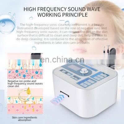 2 IN 1 Negative Ion Facial Deep Cleaning Instrument High Frequency Sonic Cleaning Skin Lifting Rejuvenation Eye Care Machine