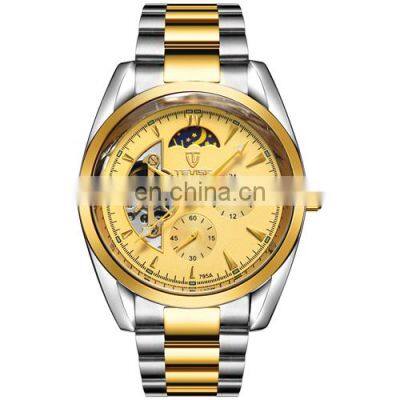 TEVISE 795A Automatic Mechanical Chronograph Men Watch Tourbillon Self-Wind Stainless Steel Luxury Gold Wristwatch photo-4