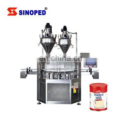 Automatic 50g 1000g Double Head Talcum Coffee Powder Bottle Filling Machine