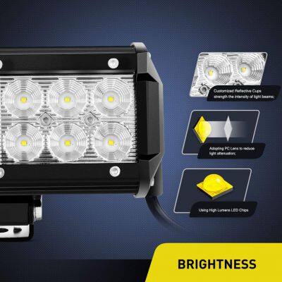 Waterproof Car Double Row 72W Off Road LED Work Light Bar 12inch for Jeep UTV ATV Truck Boat photo-2