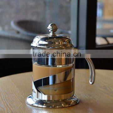 2015 stainless steel french press, borosilicate glass coffee pot, coffee maker 1000ml