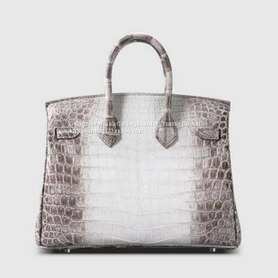 Gradient Himalayan Platinum Imported Nile Crocodile Leather Women's Handbag 25CM Support Customization photo-2