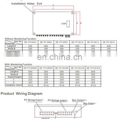 IP65 Cold Pressed Steel PV Array 4ways~52ways Dc Junction Box PV Combiner Box photo-5