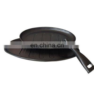 Hot Selling Steak Pan With Wooden Mat Cast Iron Cook Baking Pan Sets Non Stick Pan
