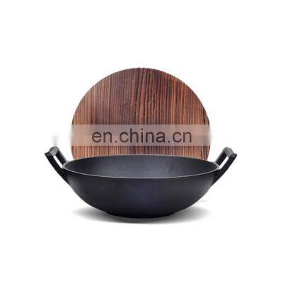 Kitchen cooking utensils cast iron 36cm round pot wok