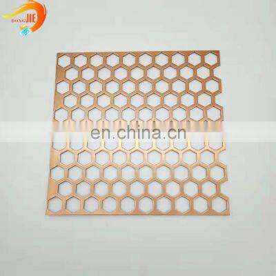 aluminum anodized hexagonal perforated metal sheet producer