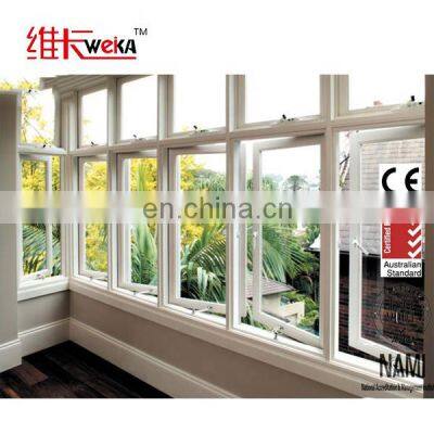 Windows casement with glass windows Cheap upvc window laminated glass swing windows pvc casement window with roller screen