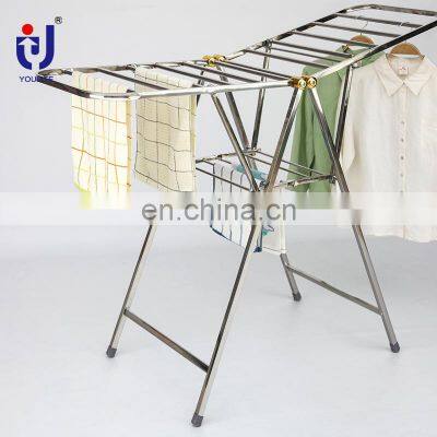 Metal clothes storage shelves rail rack in bedroom