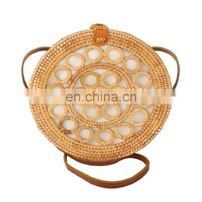 Round Rattan Bag Summer Essential Straw Beach Bag for Women