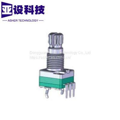 9mm single potentiometer： vertical patterned shaft  knob adjustable resistance without switch