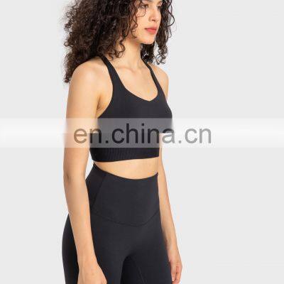 High Quality Sexy Cross Thin Straps Sports Bra Crotchless Leggings Two Piece Gym Fitness Yoga Suit Set Women Outdoor Clothing photo-5