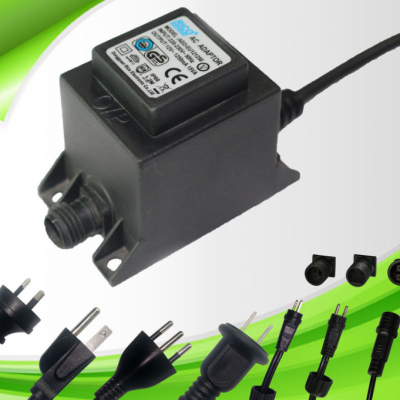 Transformador de luz paisagística impermeável IP68 para uso ao ar livre, 12Vac 2A 24W, transformador impermeável para luz de churrasco (BBQ)