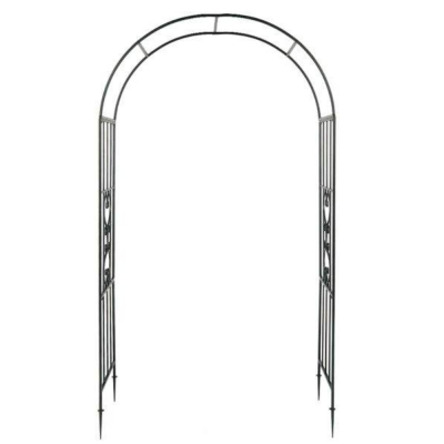 Wrought Iron Garden Fence With Integrated Arch and Trellis photo-3