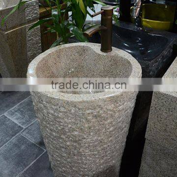 Best Sale Natural Polished Bathroom Yellow Granite Sink Design photo-4