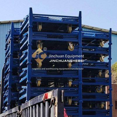 Jinchuan Non-standard Steel Folding Stacking Cage Cart, One-key Folding, Space-saving, Transparent and Visible, Efficient Management photo-2