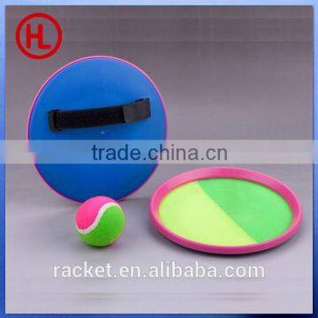 Hot Sale color plastic throw sticking beach racket with tennis ball