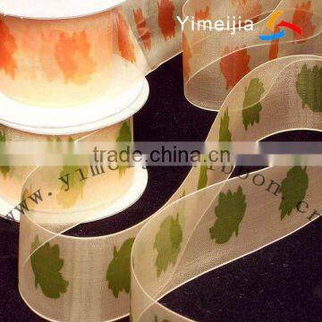 Wholesale printing organza ribbon,mesh ribbon,net ribbons