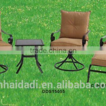 outdoor steel furniture Swivel Rocker chair with cushion 3 pcs patio set dining set garden set